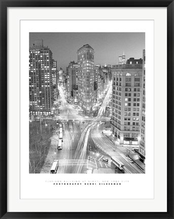 Framed Art Flatiron Building at Night by Henri Silberman | 31 1/2 x 23 1/2 Art...