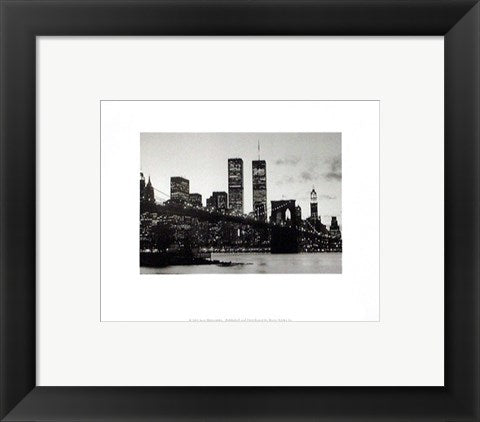 Framed Art WTC Over Brooklyn Bridge (Night) | Igor Maloratsky 8 x 10