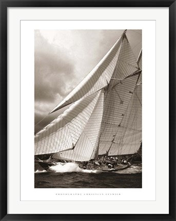 Framed Schooner Mariette by Christian Fevrier | 31 1/2 x 23 1/2