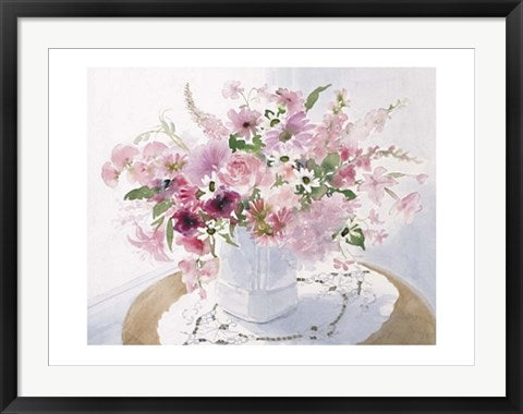 Framed Pink Floral Spray by Celia Russell | 23 1/2 x 31 1/2