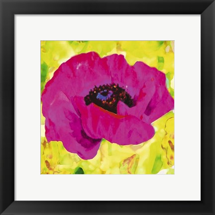 Framed Art Pink Poppy by Yvonne Dulac | 11 3/4 x 11 3/4