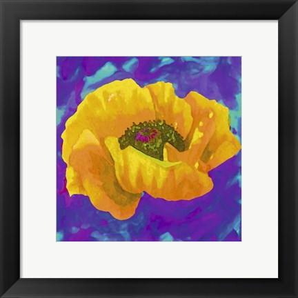 Framed Art Yellow Poppy by Yvonne Dulac | 11 3/4 x 11 3/4