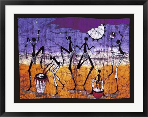 Framed Gathering in the Kalahari I by Okavango | 23 1/2 x 31 1/2