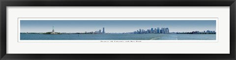 Framed Statue of Liberty and New York by Pierre Hebert | 5 1/8 x 39 3/4 Ar...