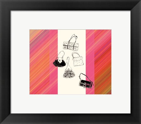 Framed Art Cinq Sacs a Main avec Raies 8 x 10