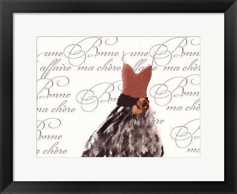 Framed Robe de Soiree sur le Blanc 12 x 16