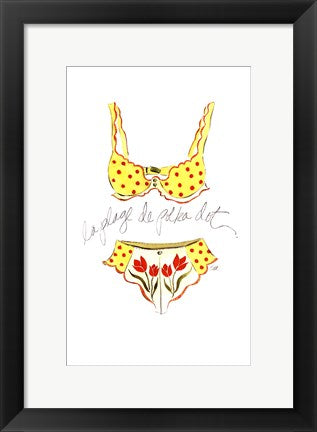 Framed La Plage de Polka Dot by Tina Amico | 16 x 10