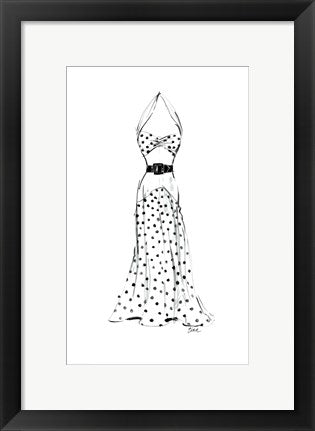 Framed Dress in Polka Dots by Tina Amico | 16 x 10