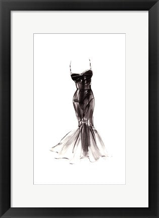 Framed Black Dress with Flair by Tina Amico | 16 x 10