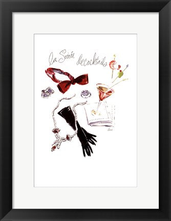 Framed La Soirée de Cocktails by Tina Amico | 16 x 11