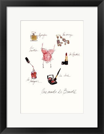 Framed Les Musts de Beauté by Tina Amico | 16 x 11