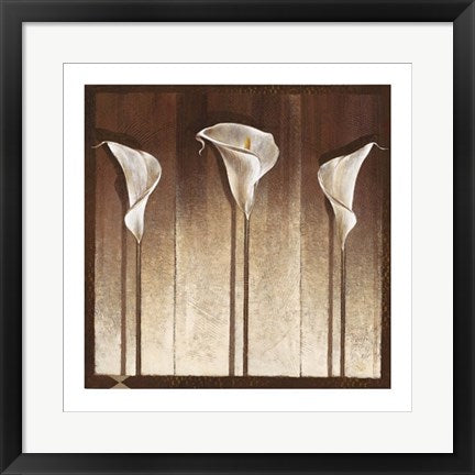Framed Three Calla Lilies by Mira Latour | 19 3/4 x 19 3/4