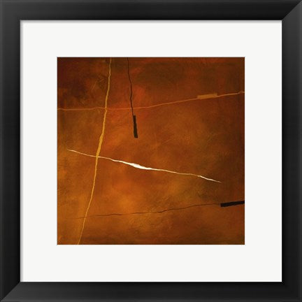Framed Art Abstract in Orange by Andreas Charalambous | 11 3/4 x 11 3/4