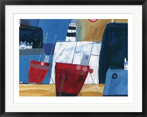 Framed Two Red Boats by Dave Jaundrell | 23 1/2 x 31 1/2
