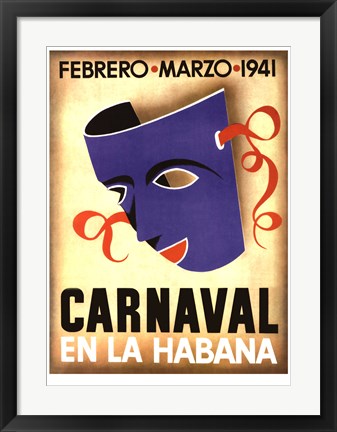 Framed Carnaval, Habana, 1941 25 3/4 x 18 3/4