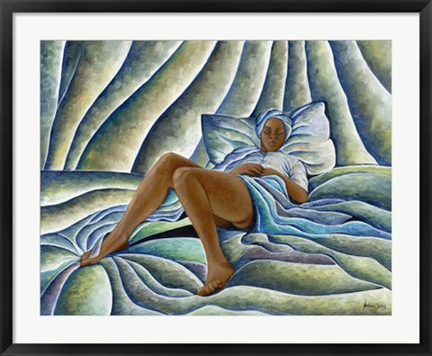 Framed Dreaming Woman by Nathaniel Barnes | 27 x 32
