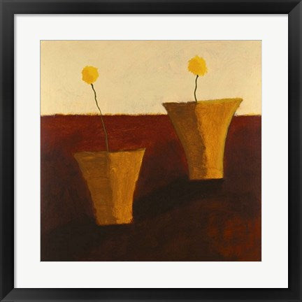 Framed Two Yellow Flowers I by Jamie Oliver | 19 3/4 x 19 3/4