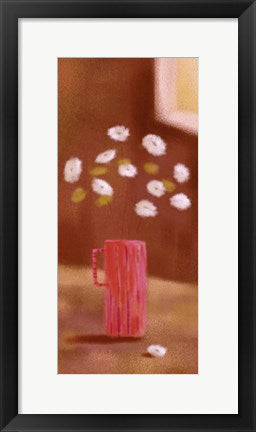 Framed Vase of White Flowers by Martin Irish | 19 3/4 x 9