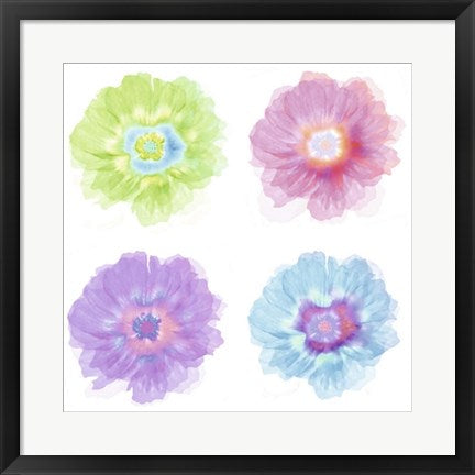 Framed Quatre Fleurs by Robin | 19 3/4 x 19 3/4