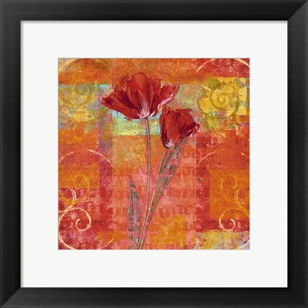 Framed Red Tulips II by Yvonne Dulac | 11 3/4 x 11 3/4