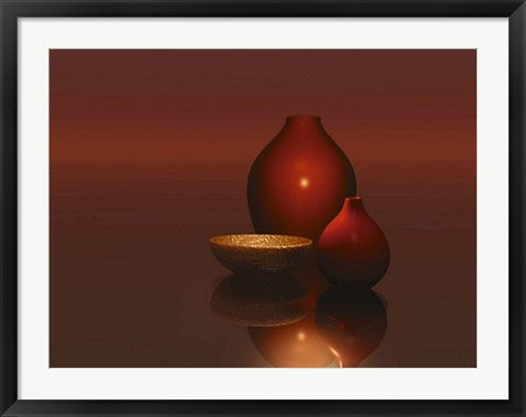 Framed Red Vases with Bowl by Trevor Scobie | 23 1/2 x 31 1/2