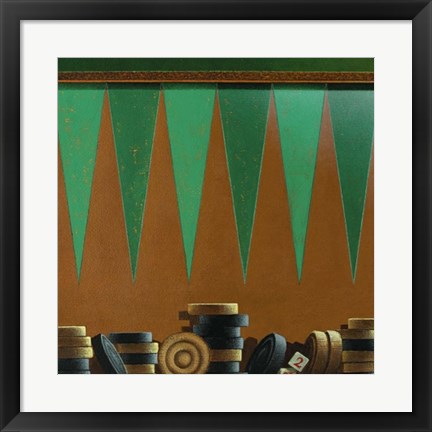 Framed Backgammon by Bill Romero | 19 3/4 x 19 3/4