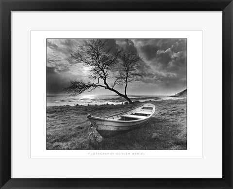 Framed Doris sur la Falaise, Saint-Jean-le-Thomas by Olivier Meriel