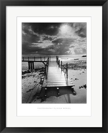 Framed L'Embarcadere, Pointe d'Agon by Olivier Meriel | 19 3/4 x 15 3/4 Ar...
