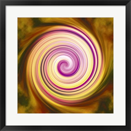 Framed Yellow Vortex by Anja | 19 3/4 x 19 3/4