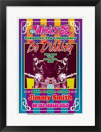 Framed Bo Diddley, 1967: Whisky-A-Go-Go, Los Angeles by Dennis Loren