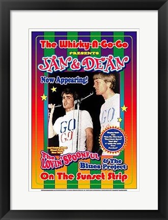 Framed Jan & Dean, 1965: Whisky-A-Go-Go, Los Angeles by Dennis Loren