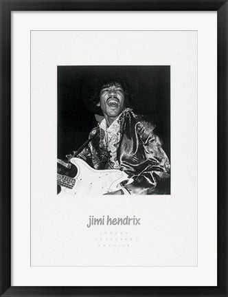 Framed Jimi Hendrix 27 1/2 x 19 3/4