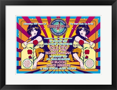 Framed Whisky-A-Go-Go 35th Anniversary 1999, Woman with Rose Design by Den...
