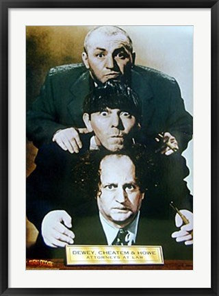 Framed The Three Stooges: Dewey, Cheatem & Howe 36 x 24