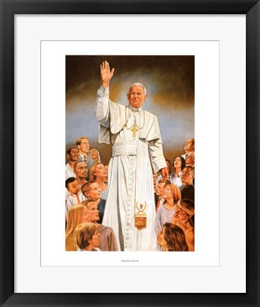 Framed A Blessing to All People - Pope John Paul II by Tom Simonton