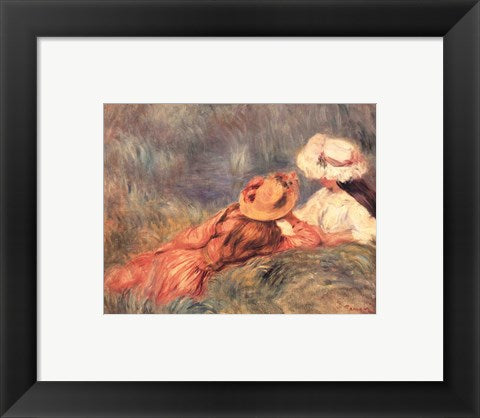 Framed Art Jeune Filles Au Bord De L'Eau by Pierre-Auguste Renoir Wall Decor 18x24 Artwork