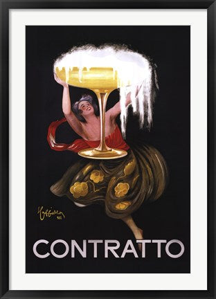 Framed Art Contratto by Leonetto Cappiello Wall Decor 18x24 Artwork