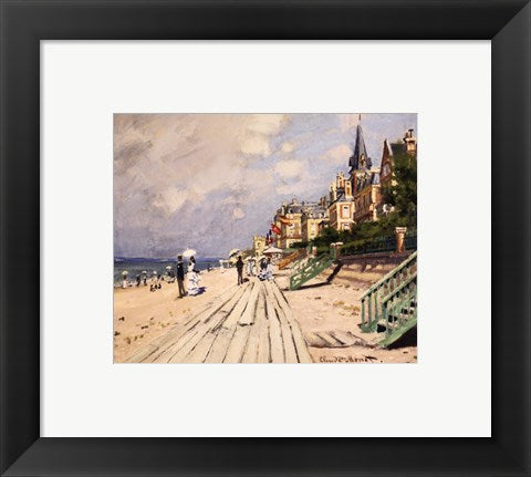 Framed Art Frame Art Beach at Trouville, c.1870 by Claude Monet Wall Decor 18x24 Artwork
