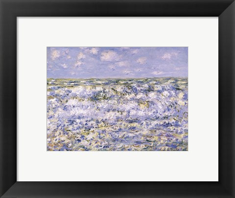 Framed Art Waves Breaking by Claude Monet Wall Decor 18x24 Artwork