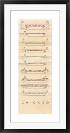 Framed Chicago Bridges by Craig Holmes | 40 x 17