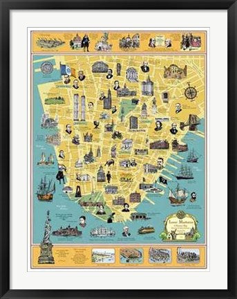 Framed A History of Lower Manhattan by Tony Millionaire | 32 x 24