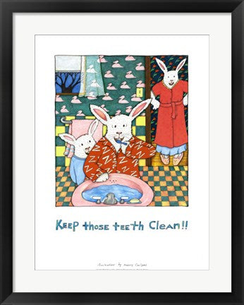 Framed Keep Those Teeth Clean by Nancy Carlson | 24 x 18