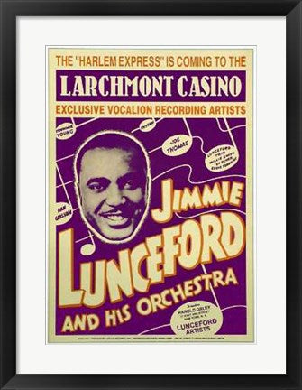 Framed Jimmie Lunceford: Larchmont Casino, 1938 24 x 17