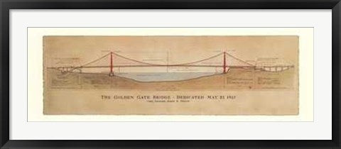 Framed Golden Gate Bridge by Craig Holmes | 13 x 38