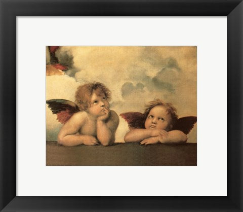 Framed Art Angels (mini) by Raphael - Raffaello Santi | 9 3/8 x 11 3/4