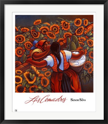 Framed Las Camadres by Simon Silva | 28 x 24