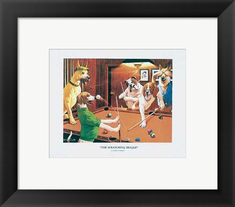 Framed Art The Scratching Beagle (mini) by Arthur Sarnoff | 8 x 10