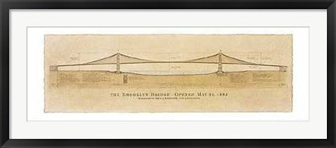 Framed Brooklyn Bridge by Craig Holmes | 13 x 38
