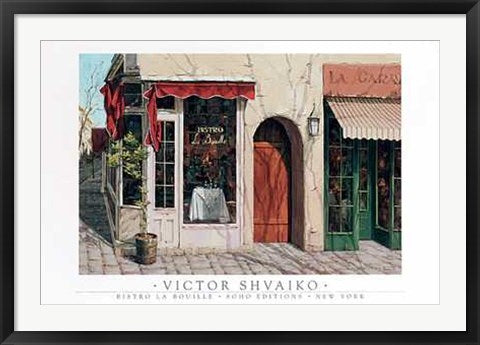 Framed Bistro La Bouille by Viktor Shvaiko | 24 x 36