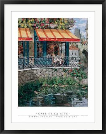Framed Cafe de la Cite by Viktor Shvaiko | 36 x 27